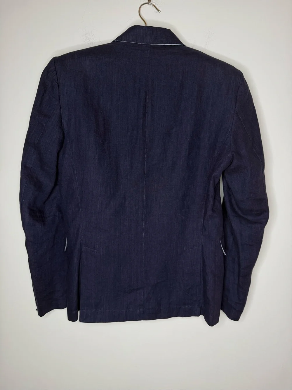Zara Men's Basic Dark Blue 100% Linen Summer Sport Coat Blazer Size 38R